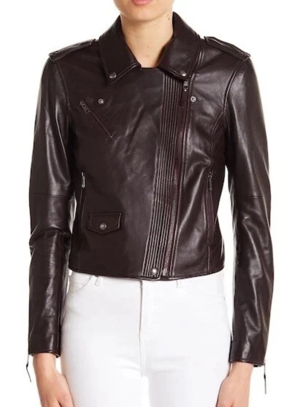 Paige Danette Leather Moto Jacket